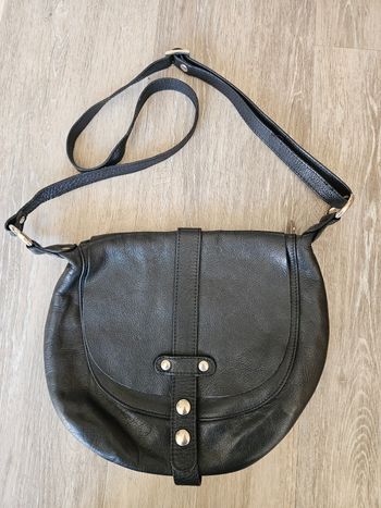 Sac à bandoulière en cuir noir Marc Labat