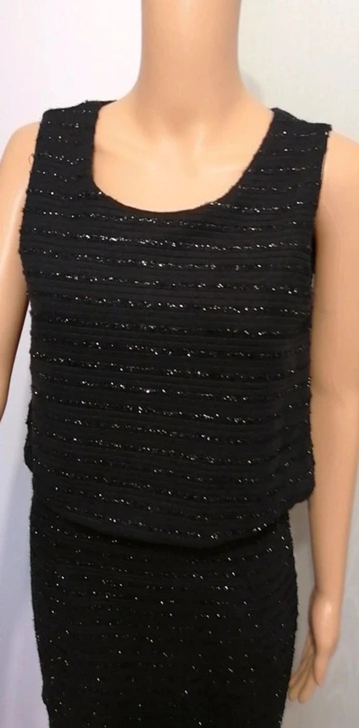 Robe et son boléro intégré noir pailleté S état neuf - photo numéro 5