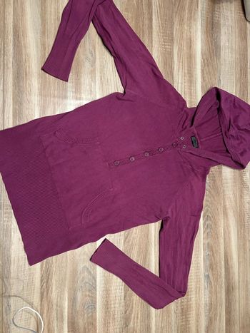 Pull à capuche violet femme