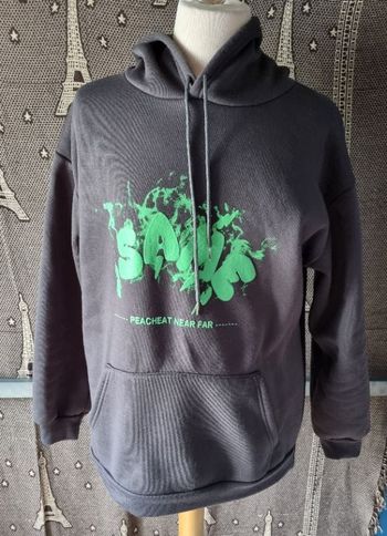 Sweat gris à capuche avec cornes taille 3 mixte