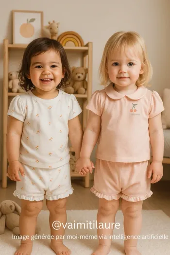 Pyjamas shorts fille Verbaudet – taille 36 mois