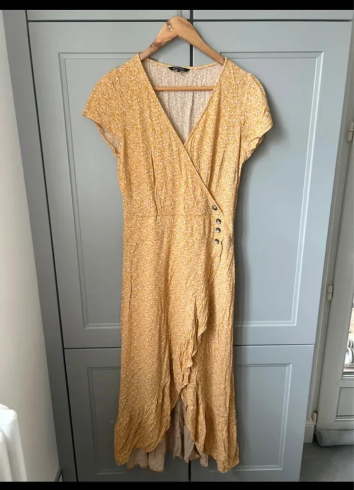 Robe longue fleurie bonobo jaune