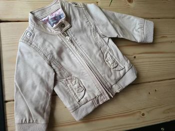 veste cuir orchestra beige brillante