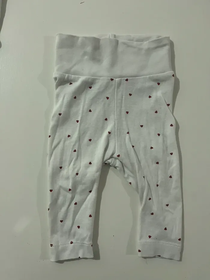 Ensemble body legging blanc à coeurs - 68 cm - H&M - photo numéro 4