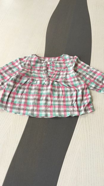 Blouse carreaux pastels 12m Kid Kanai