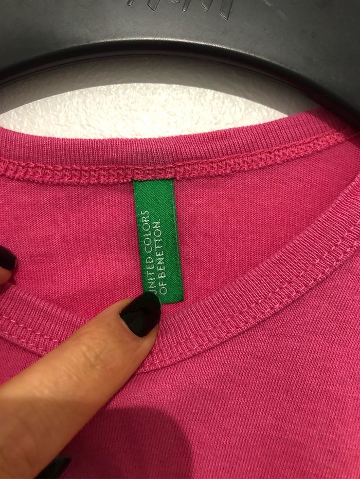 Teeshirt manches longues roses Benetton avec sequins - photo numéro 3