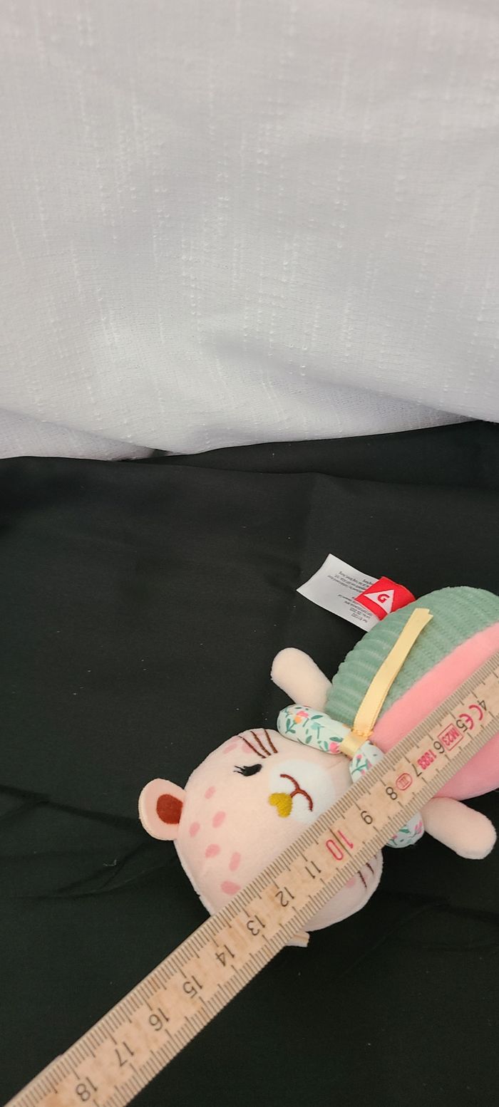 Hochet guépard en peluche rose - photo numéro 4