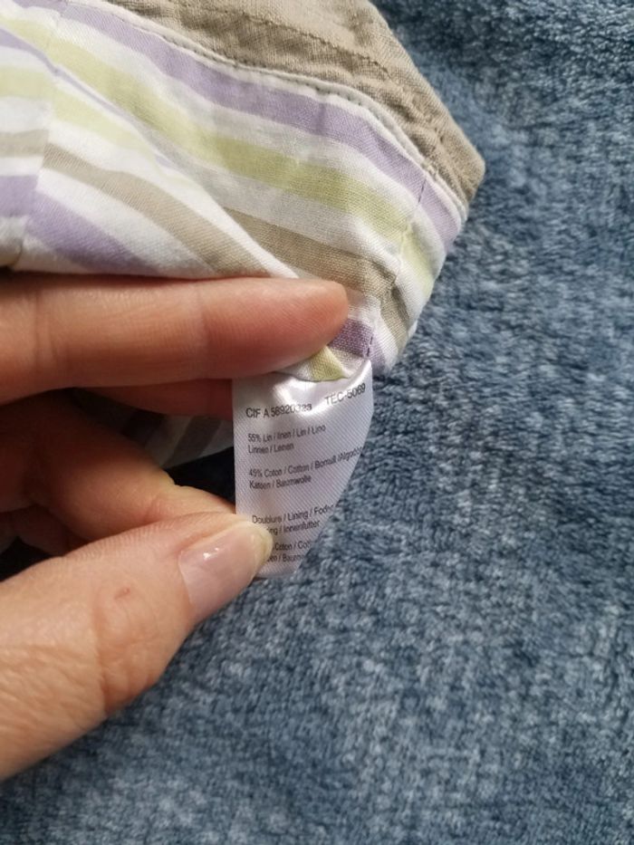 Chapeau en lin taille 3/6 mois bon état - photo numéro 3