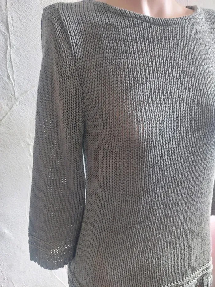 Pull en maille kaki Taille 38 - photo numéro 4