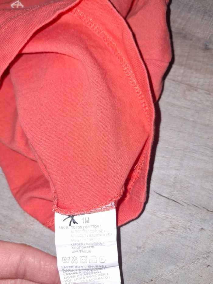 Tee shirt manche courte fille 1 mois - photo numéro 2
