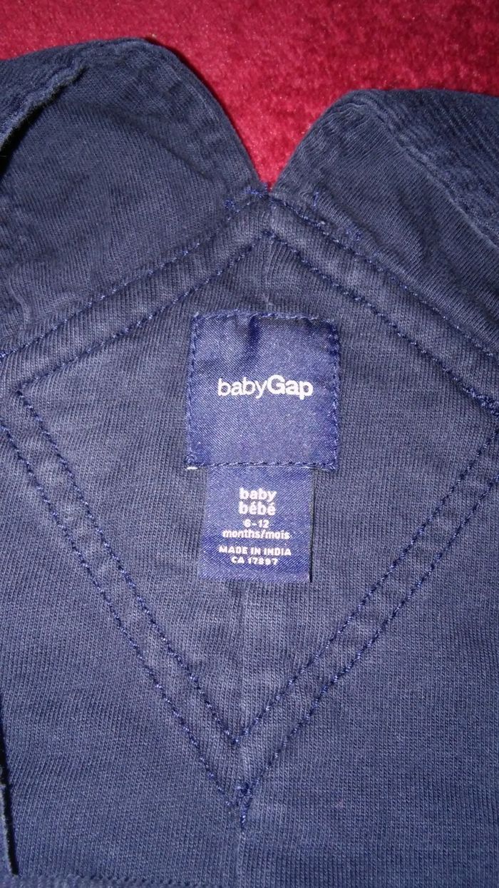 Salopette velours bleu foncé 6-12 mois garçon babyGap - photo numéro 2