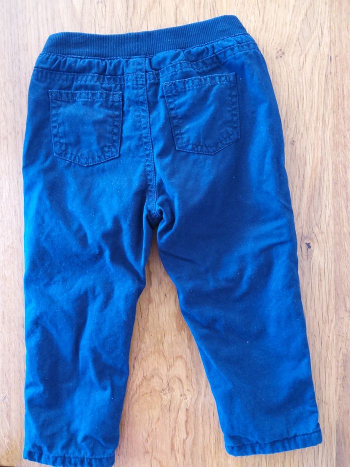 Pantalon de toile bleu marine doublé - photo numéro 2