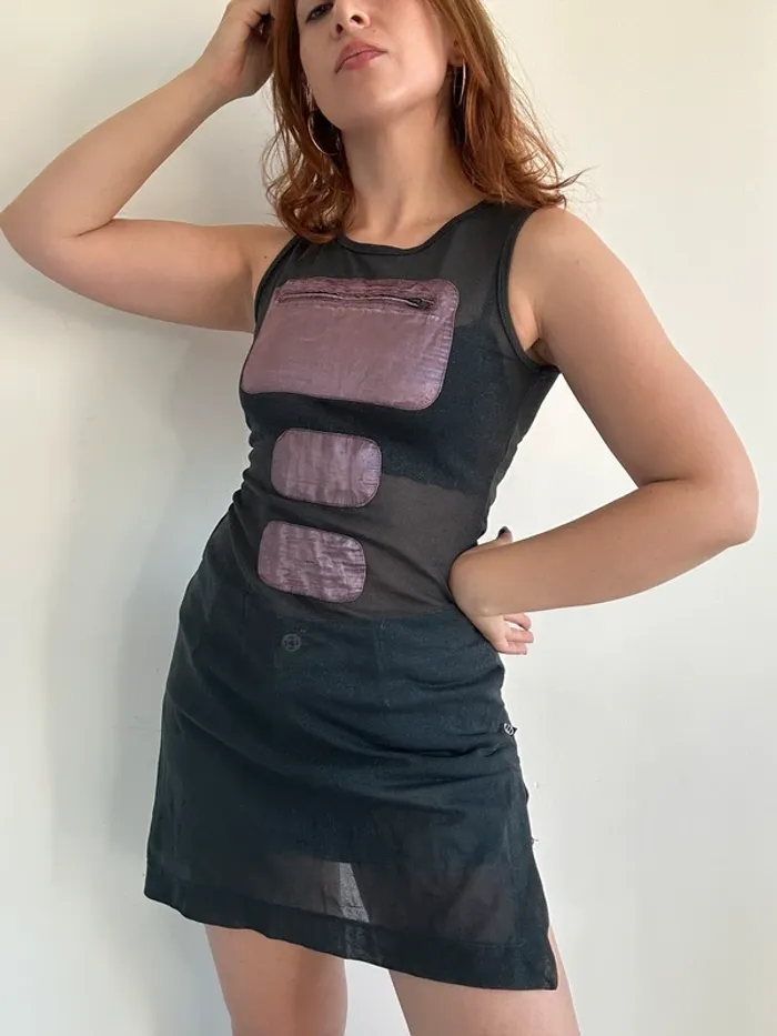 Robe tunique transparente y2k années 2000 en mesh taille S - photo numéro 5