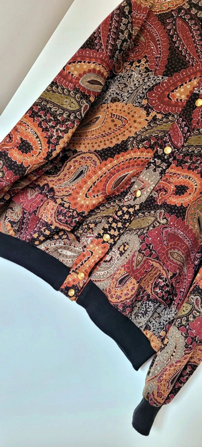 Magnifique Veste-Chemise laine Bomber fin-Vintage Oversize - photo numéro 4