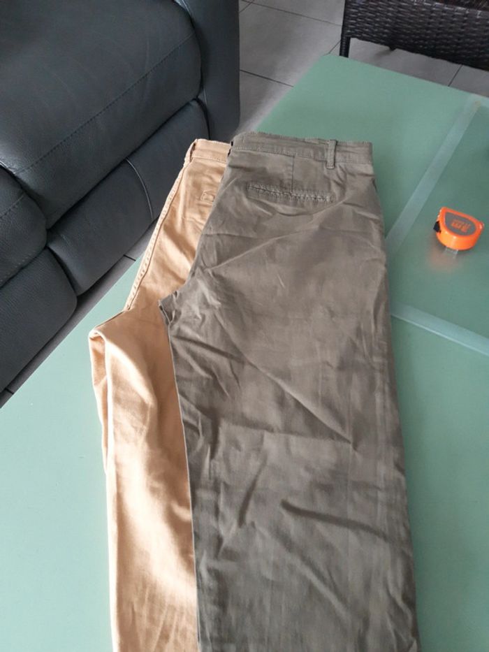 2 pantalons toile 44 homme - photo numéro 4
