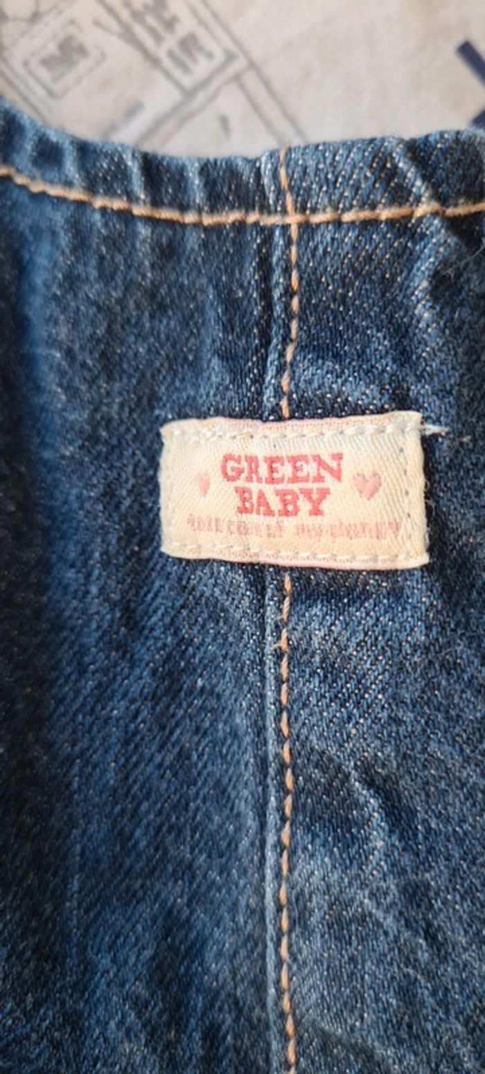 Salopette short en jean fille 24 mois - photo numéro 4