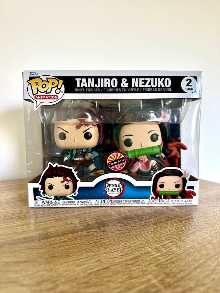 Figurine Funko Pop Tanjiro & Nezuko 2-pack Demon Slayer Japan Expo 2022