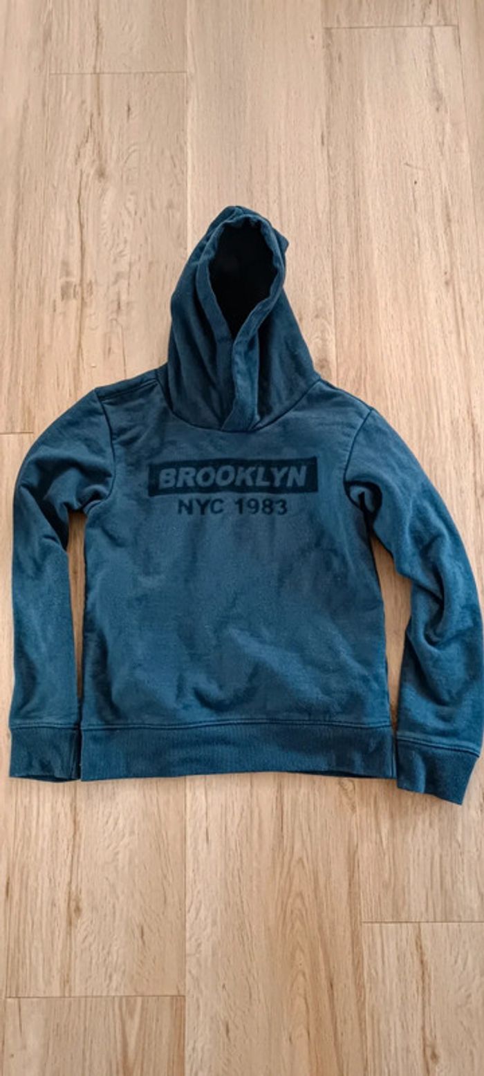 Sweat à capuche gris/noir tape à l'oeil 12 ans