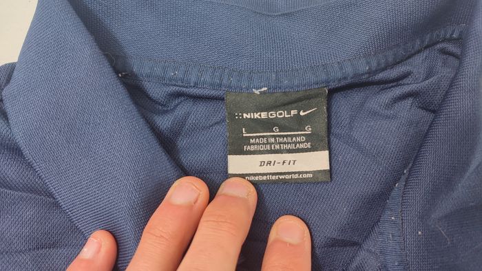 Vêtement vintage de marque Polo bleu Nike Nikegolf Dri-fit L #D84 - photo numéro 2