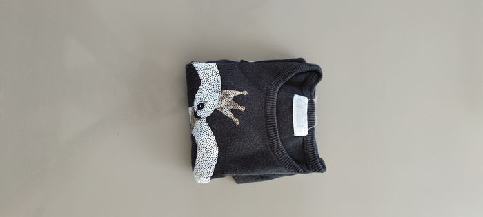 Adorable Pull H&M Fille - Noir Cygnes Paillettes - 5/6 ans - Bon État - photo numéro 7