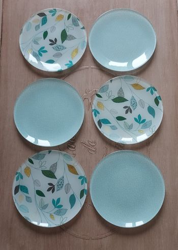 Grand saladier vintage arcopal motif aster bleu