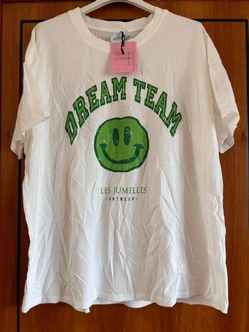 T-shirt blanc/vert Les Jumelles