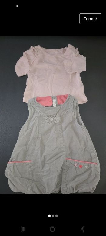 Ensemble robe + tee-shirt manche longue 3 mois