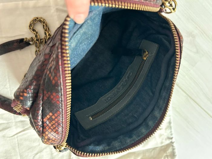 Sac Claris Virot Big Charly python Bordeaux - photo numéro 10
