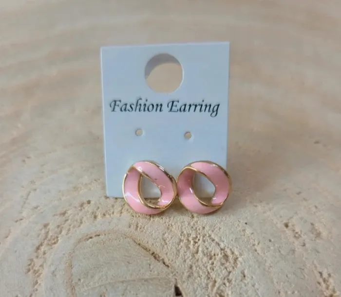 Boucles d’oreilles dorées & rose - Tendance