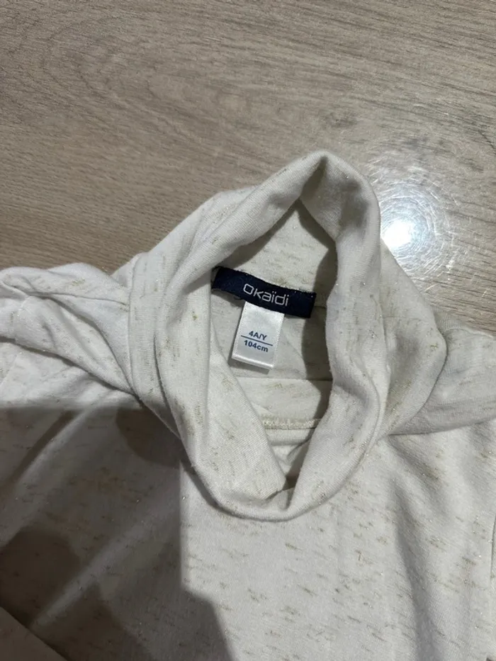 Sous pull blanc pailleté 4 ans - photo numéro 2