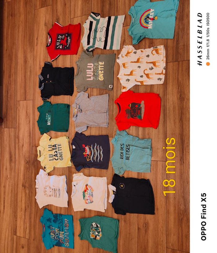 Lot de 17 tee-shirts à manches courtes