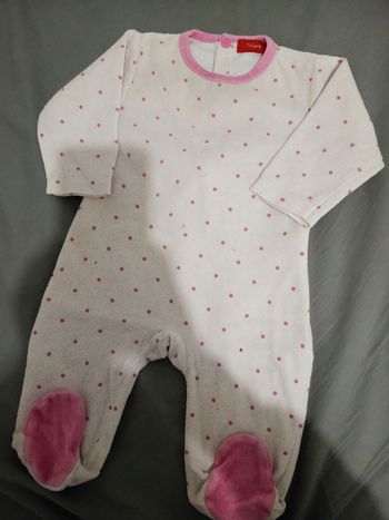Pyjama rose/blanc a pois _ 3 mois