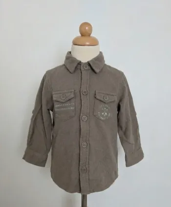 Chemise Velours Côtelé Taupe - Mes Petits Cailloux - 6 Mois (68 cm)