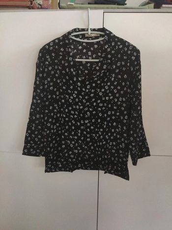 Pull & Bear chemise noire fleurie S