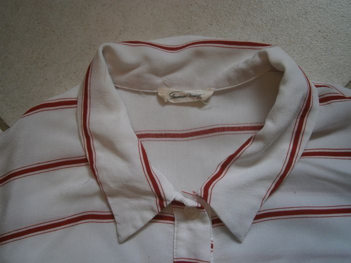 Chemisier MC blanc rayé rouge AMERICAN VINTAGE Taille 42 - photo numéro 3