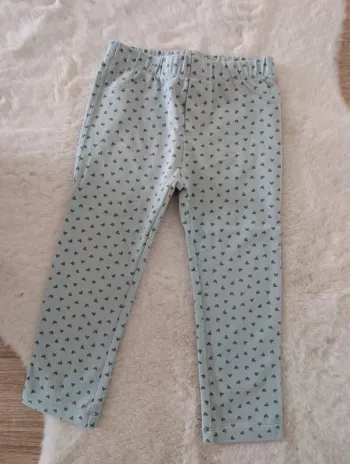 Legging menthe à coeurs fille taille 3 ans In extenso