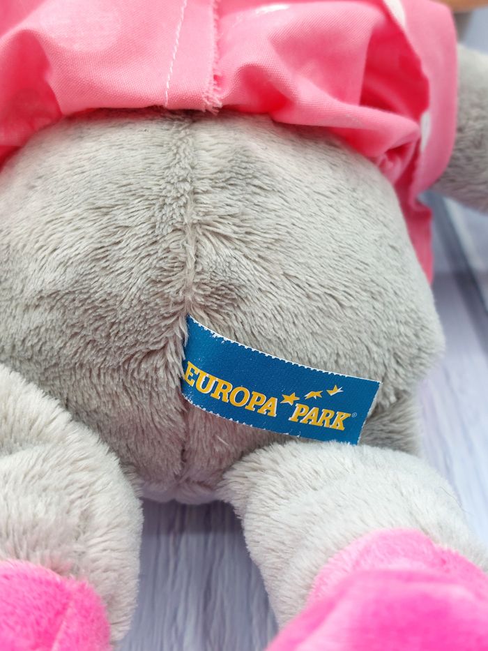Peluche doudou souris Edda Europa Park grand modèle 38 cm Rudolf Schaffer collection robe rose pois - photo numéro 4