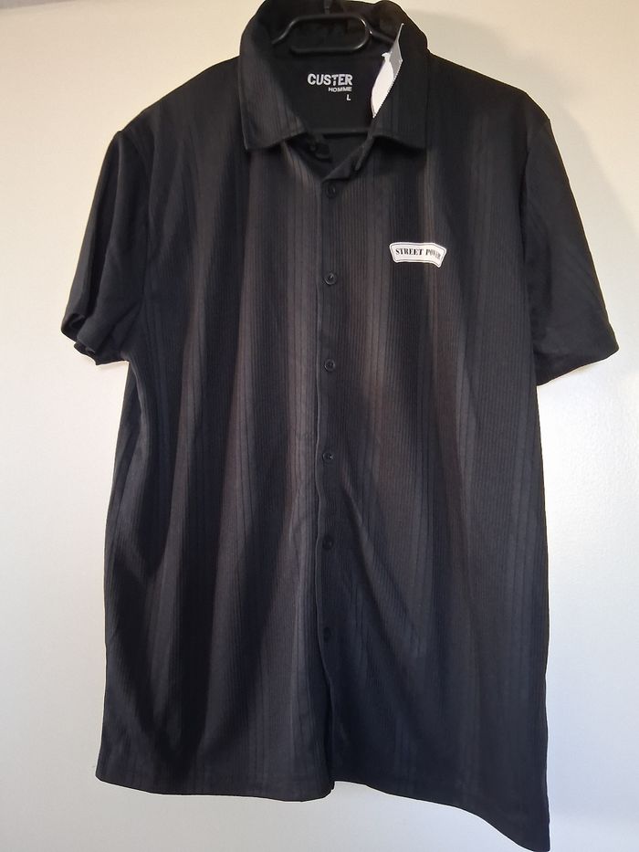 Chemise " custer" côtelé noir " t- L" neuf