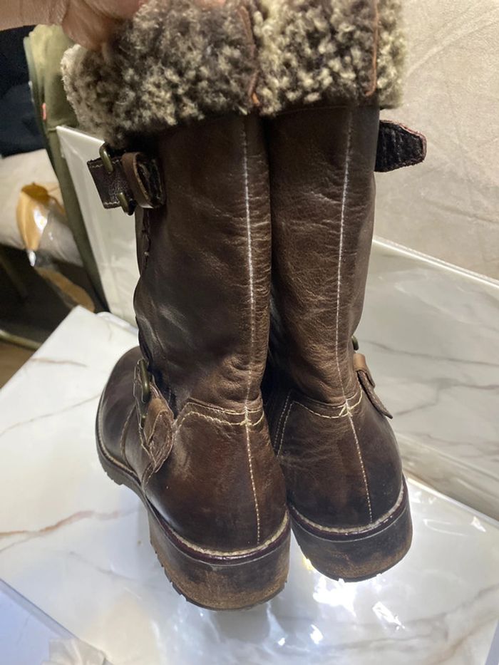 Bottes mi hautes d’hiver . cuir . Pointure 37 . - photo numéro 8