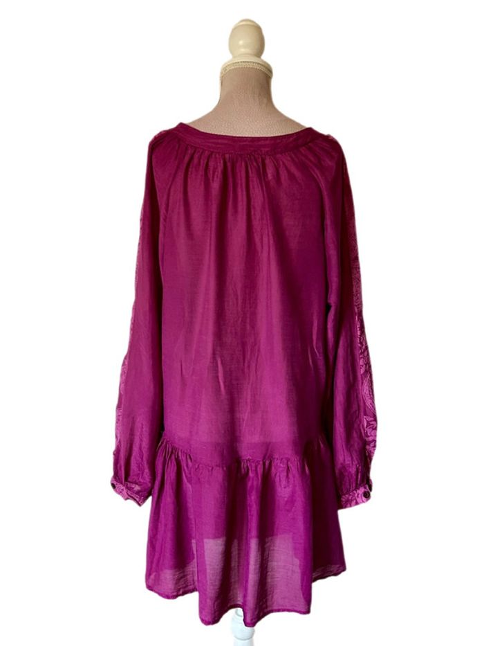🩷🌿Blouse tunique vintage bohème soie coton taille 40/L Boho hippie chic silk blouse🌿🩷 - photo numéro 11