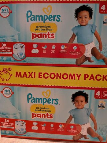 164 couches Pampers premium protection pants taille 4