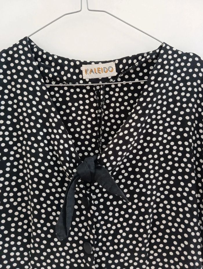Combinaison combishort vintage viscose à pois - photo numéro 5
