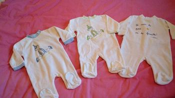 Lot  3  pyjama  blanc  T6M