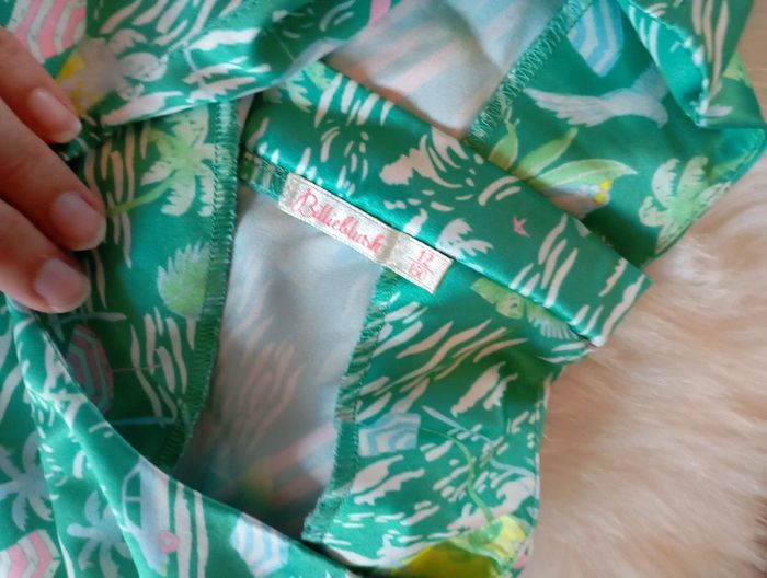 Billieblush 💖 robe chic satinée verte 12 ans - photo numéro 3