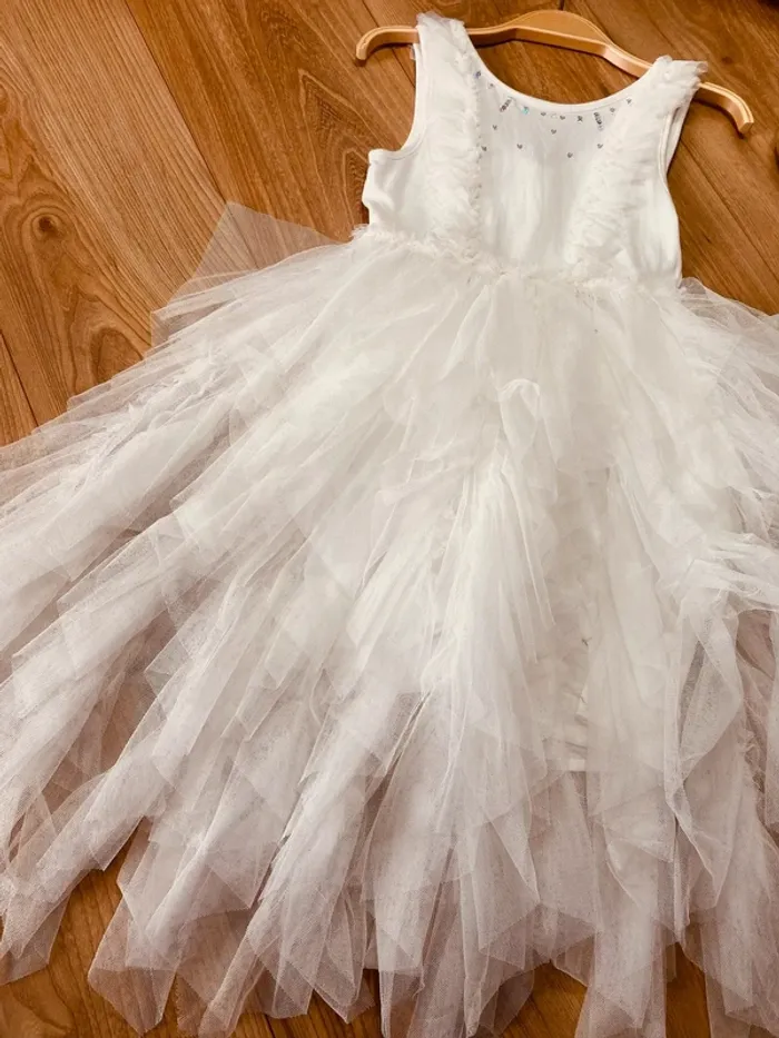 Taille 4 ans Robe longue cérémonie fille Orchestra blanche argenté * tulle * 🌼 - photo numéro 5