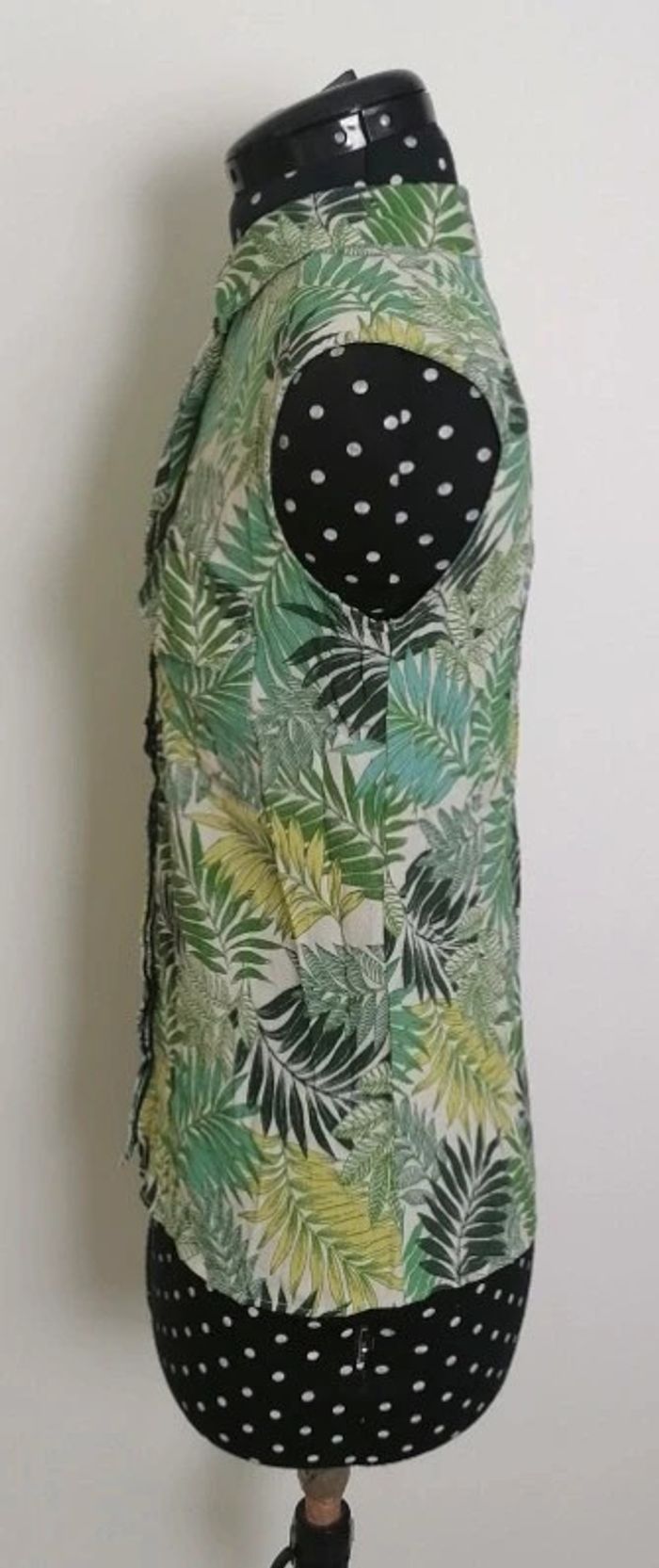 Top feuilles tropicales blanc vert Taille S 1.2.3 - photo numéro 3