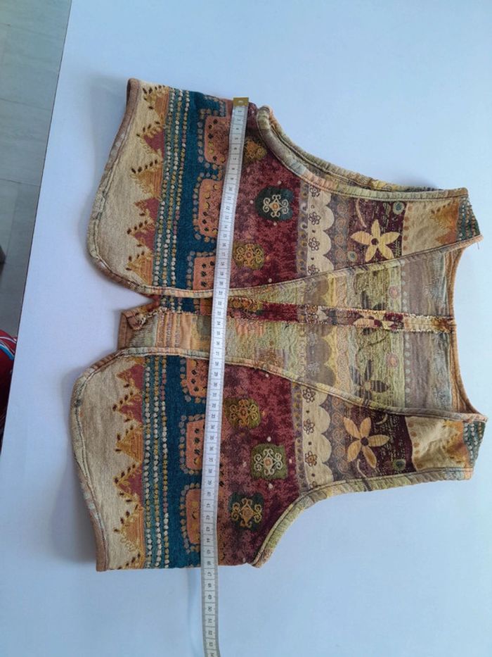 Bolero gilet sans manche vintage ethnique - photo numéro 5
