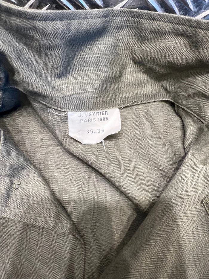 Chemise chemisette militaire vert kaki neuf j veynier paris 1986 taille 35 - 36 - photo numéro 2