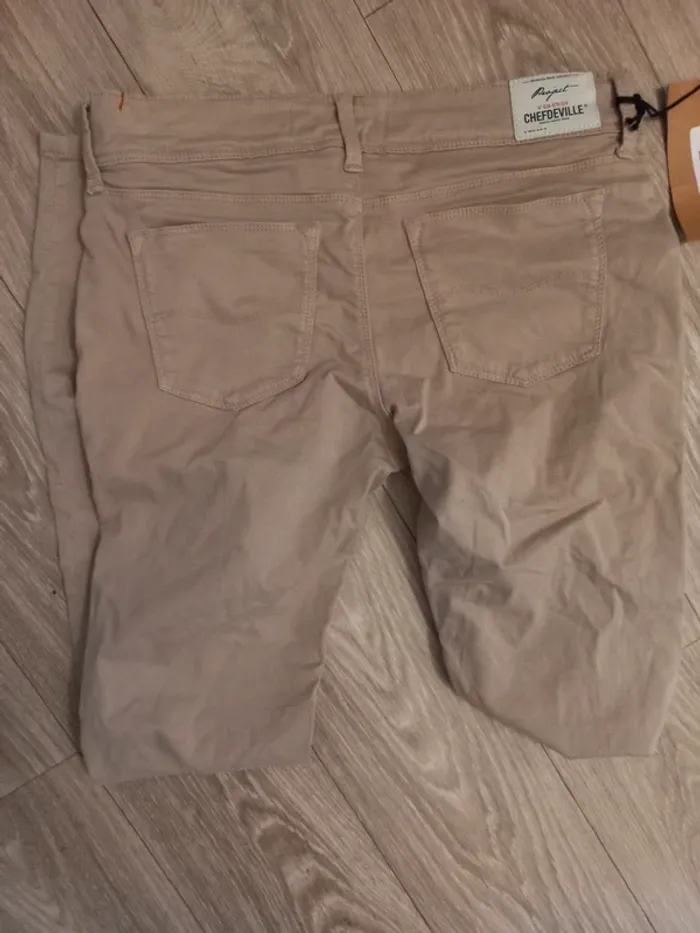 Jeans chefdeville jenny super stretch beige taille 32 - photo numéro 7