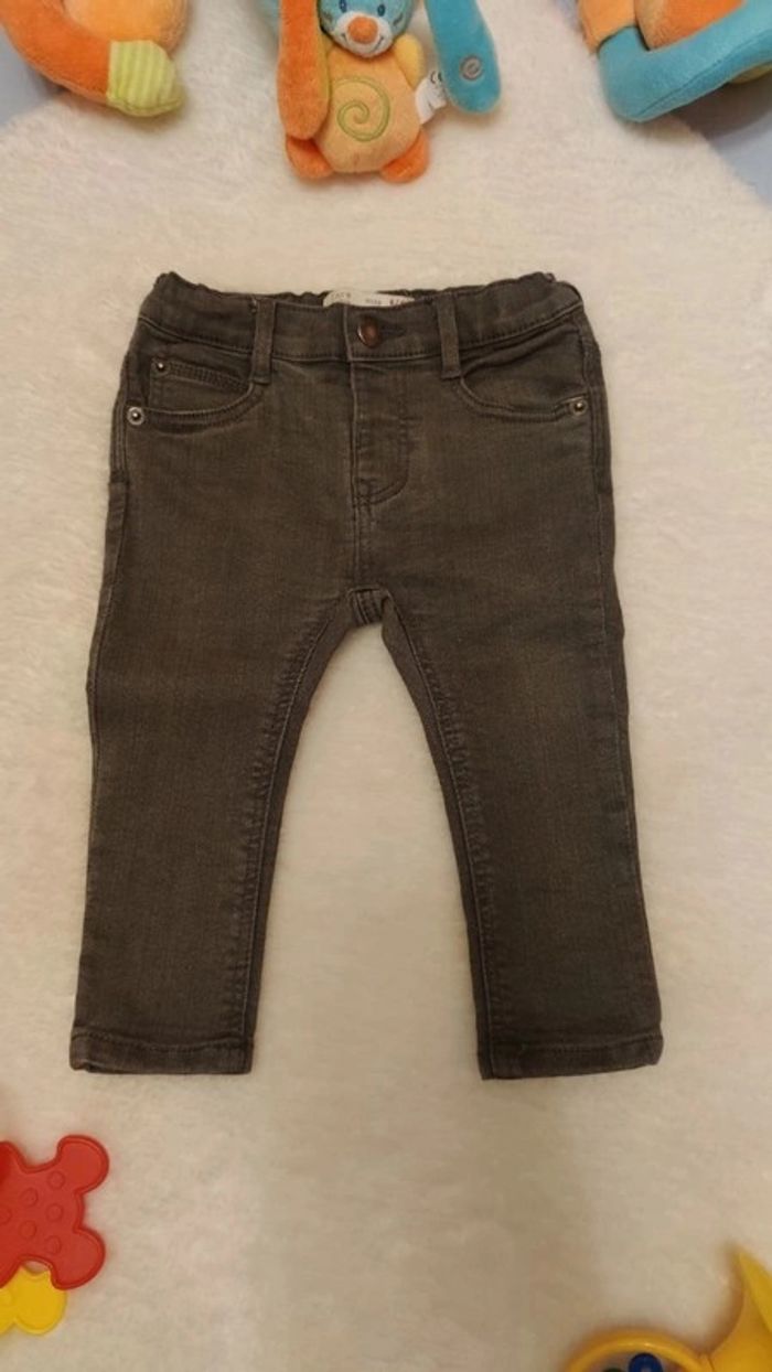 Jean slim stretch gris foncé T. 6-9 mois Zara / Zara Baby - photo numéro 2